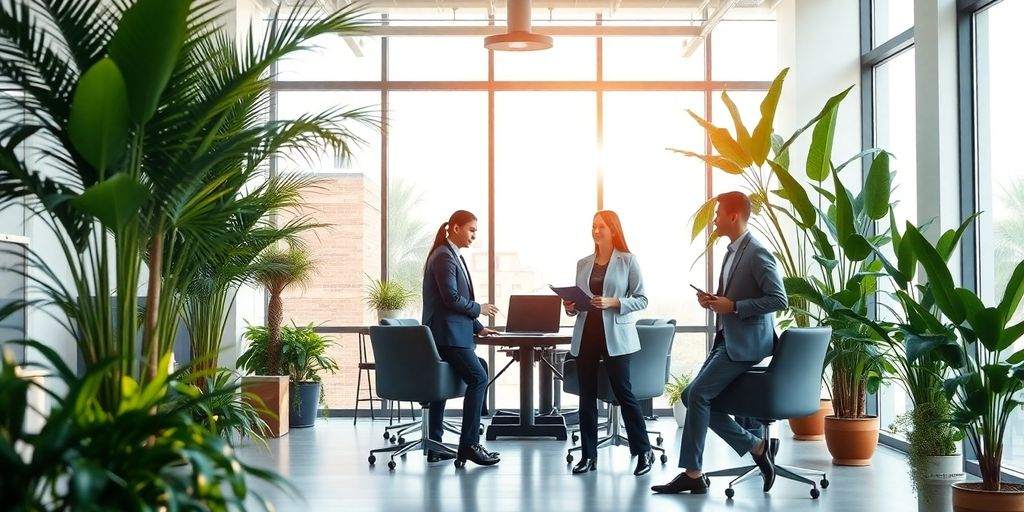 Business professionals in a Florida office environment.