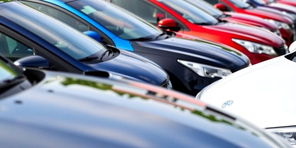 Diverse car models lined up for insurance comparison.