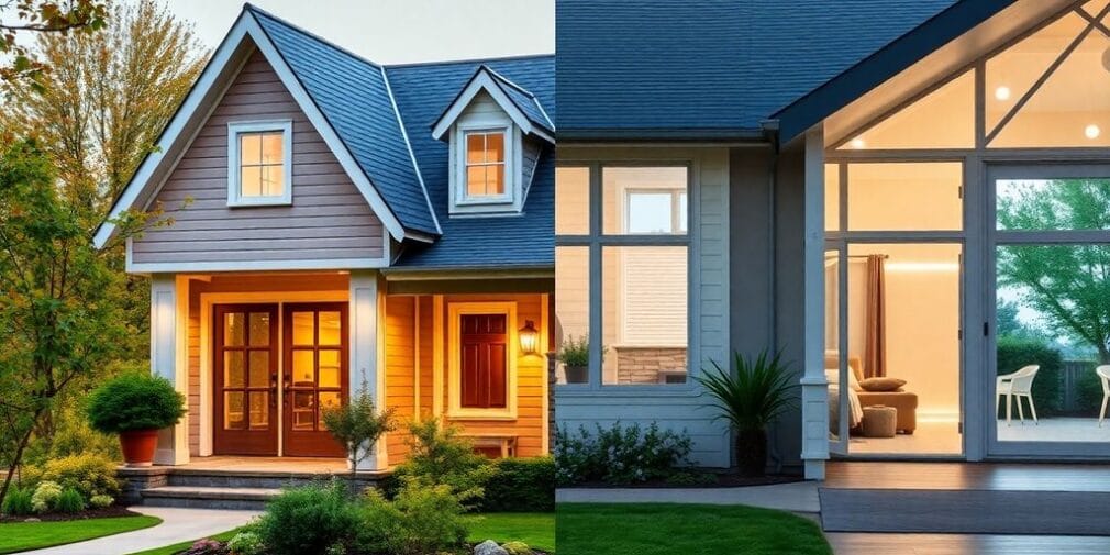 Two contrasting homes illustrating HO3 and HO5 insurance.