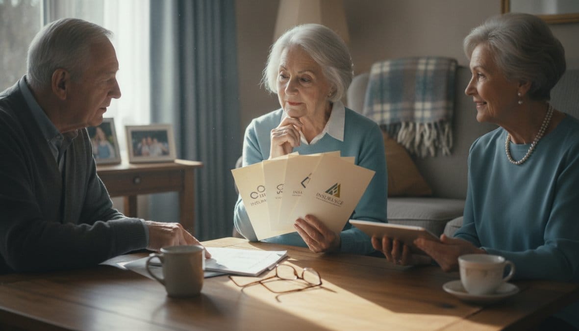 Professional illustration showing Senior for best long term care insurance options