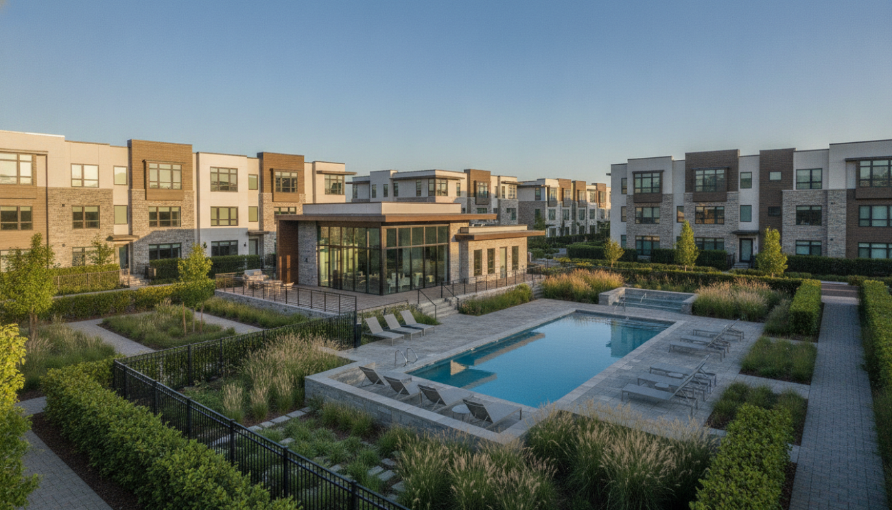 Modern condominium community protected by loss assessment coverage