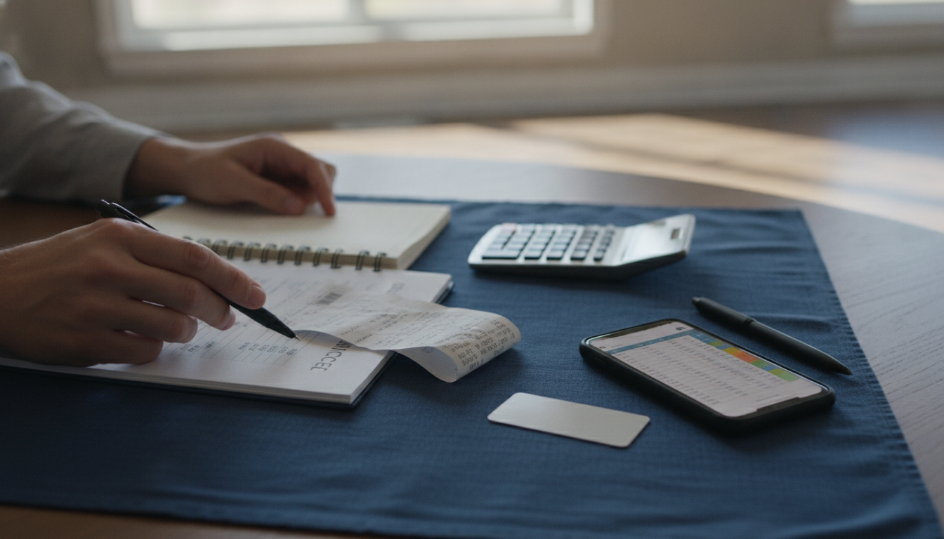 Hotel and meal receipts organized for an additional living expenses claim